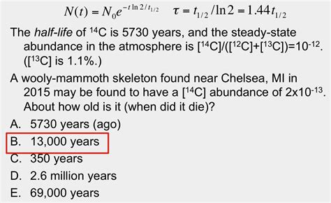 calculate age carbon dating